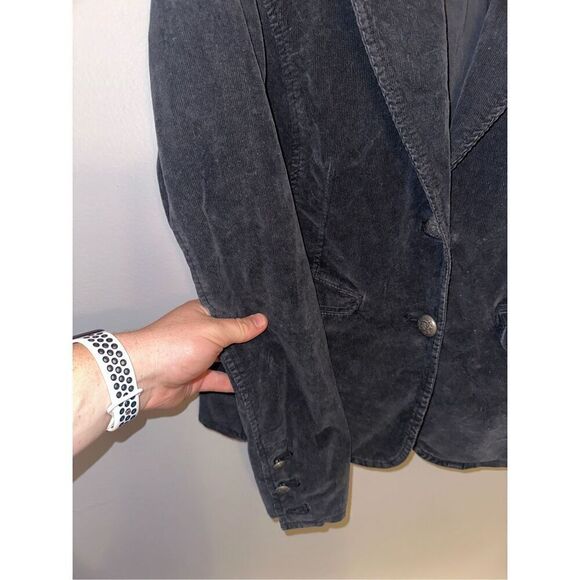 Free People Women's Corduroy Jacket 2 Button Closure Sz M Charcoal Black - Picture 2 of 4